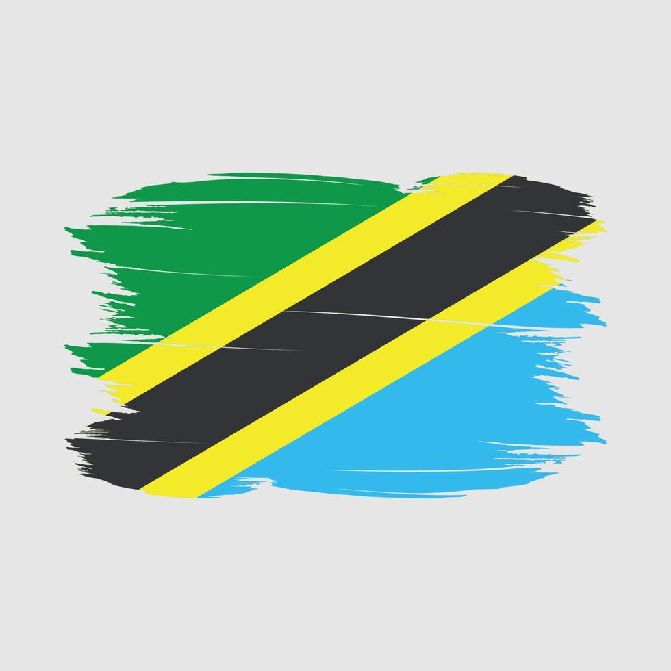 tanzania flagga borsta vektor illustration