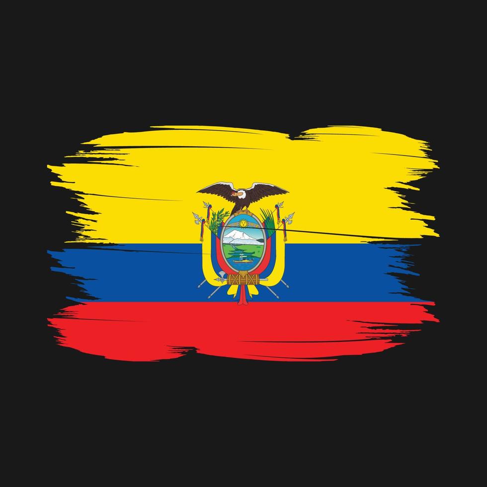 ecuador flag pinsel vektor illustration