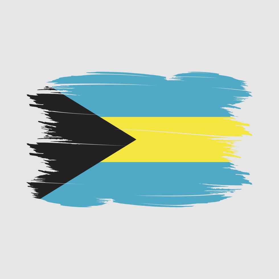 bahamas-flaggenpinsel-vektorillustration vektor