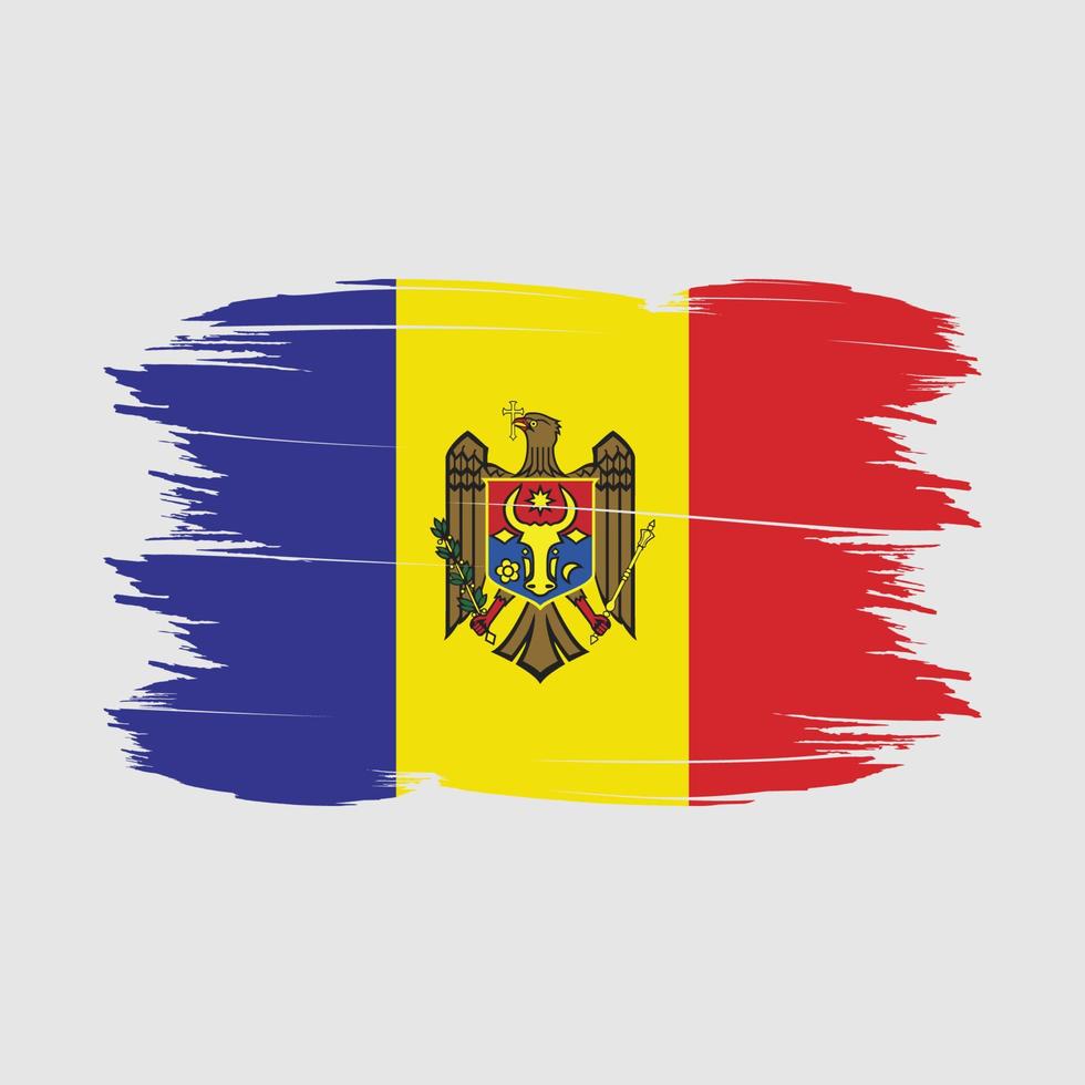 moldavien flagga borsta vektor illustration