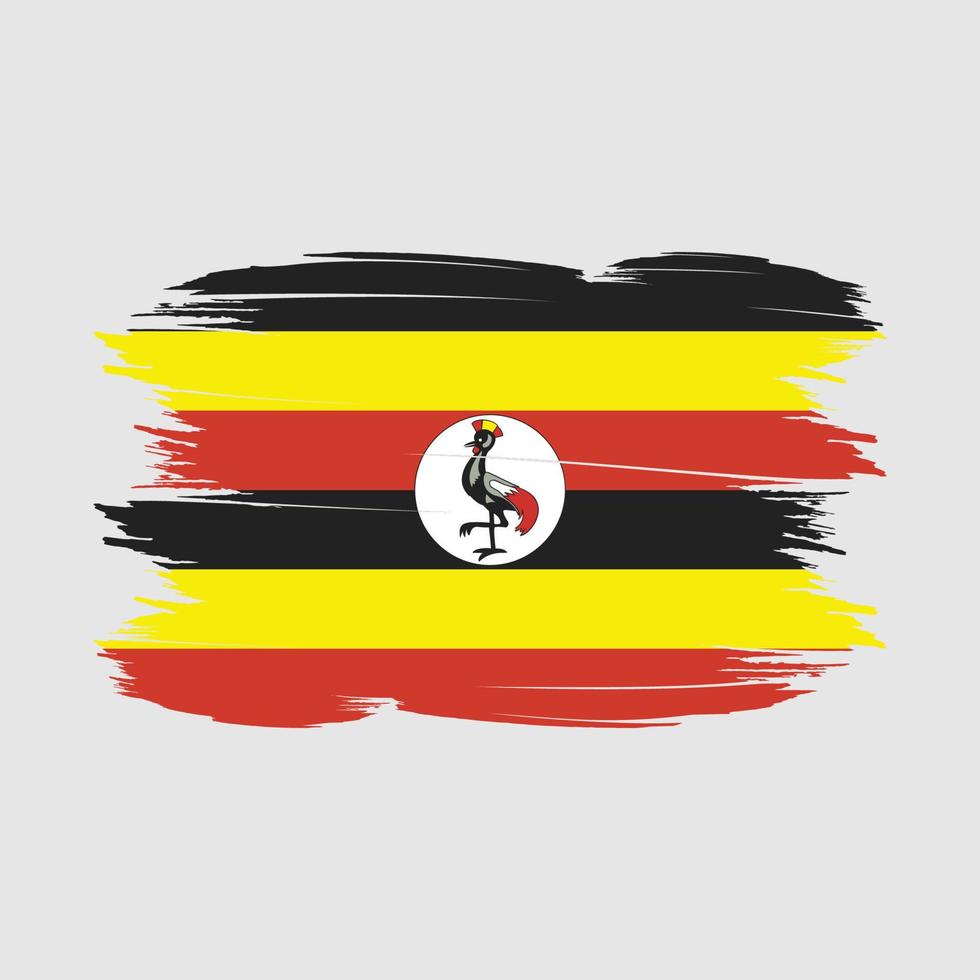 Uganda-Flagge-Pinsel-Vektor-Illustration vektor