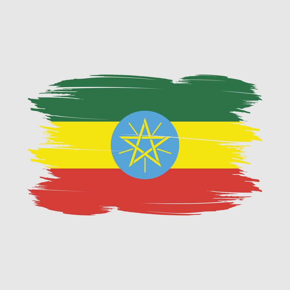 Äthiopien-Flaggenpinsel-Vektorillustration vektor