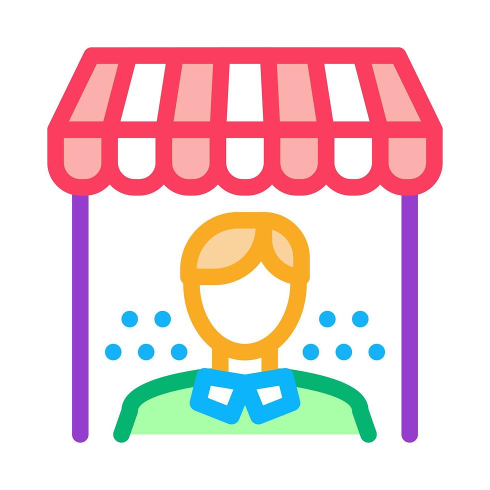 Shop-Manager Symbol Vektor Umriss Symbol Illustration