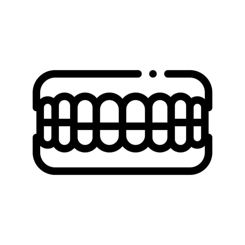 Satz von falschen Zähnen Stomatologie Vektor Zeichen Symbol
