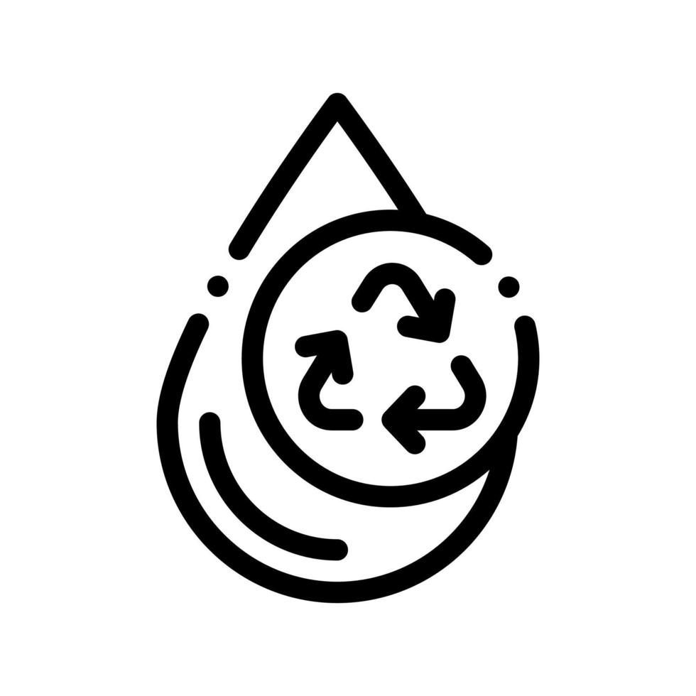 Wassertropfen und Recycling markieren Vektorzeichen-Symbol vektor