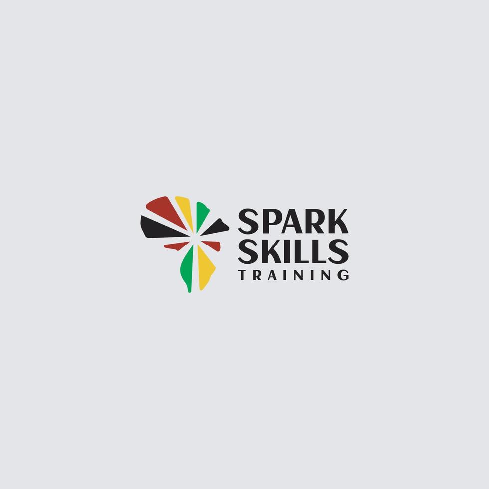 Spark Skills ursprüngliches einprägsames grafisches Symbol für Ihr Unternehmen. wachsende pflanze mit bunt vektor