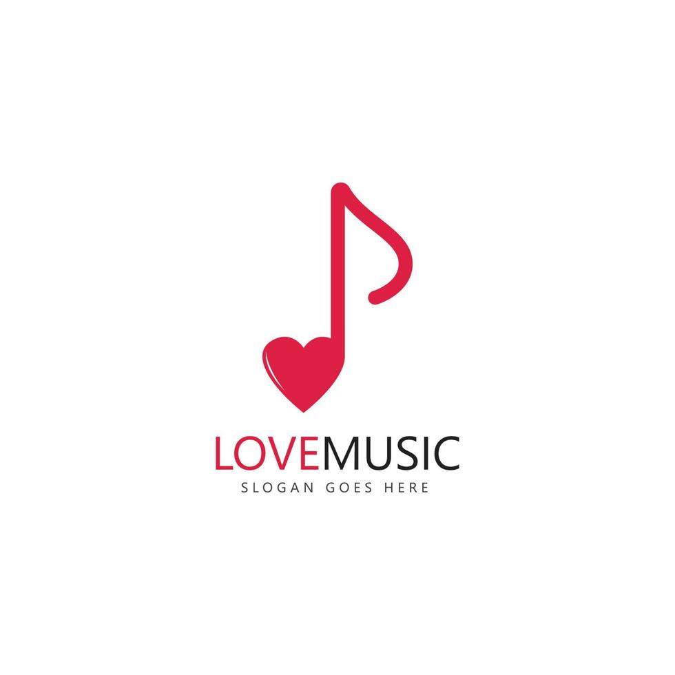 kärlek musik logotyp mall vektor