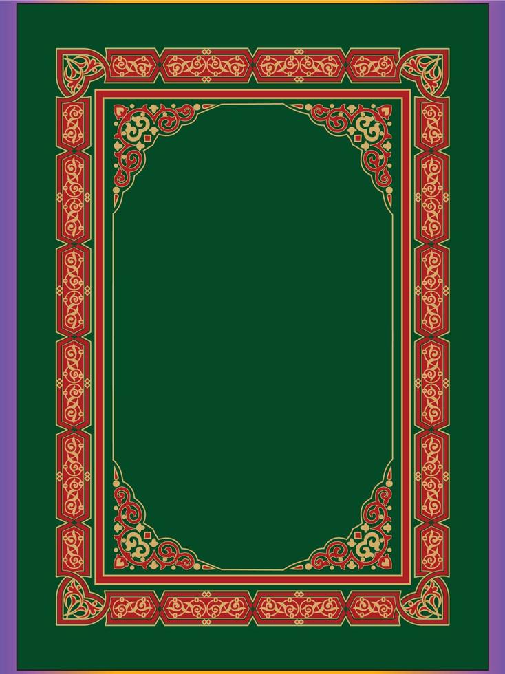 helig koranen. islamic arabicum bok. arabesk. de koranen. arabicum kalligrafi betyder ''koranen kareem '', de qur'an är de helig bok av islam, guld slutet grön.eps10 illustration. vektor
