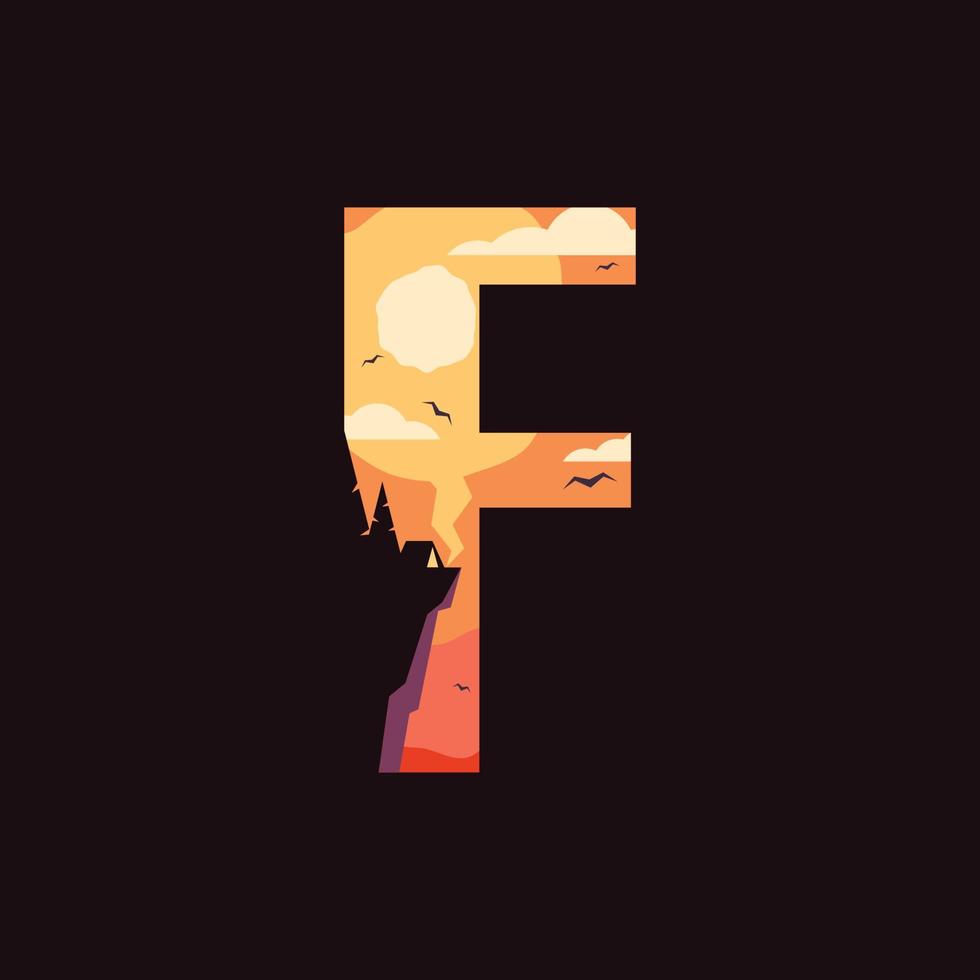 Alphabet f Outdoor-Logo vektor