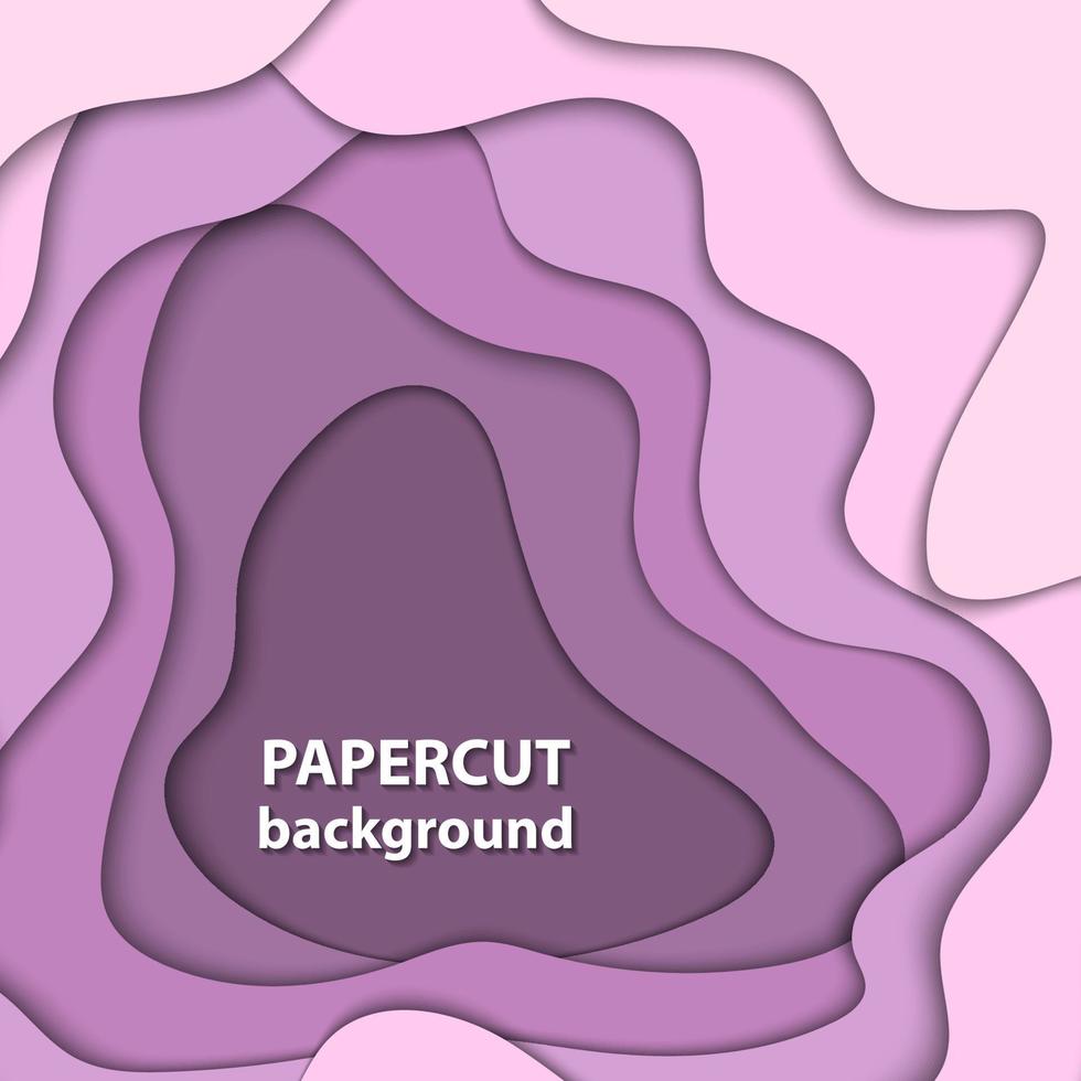 vektor bakgrund med pastell lavendel, lila Färg papper skära former. 3d abstrakt papper konst stil, design layout för företag presentationer, flygblad, affischer, grafik, dekoration, kort,