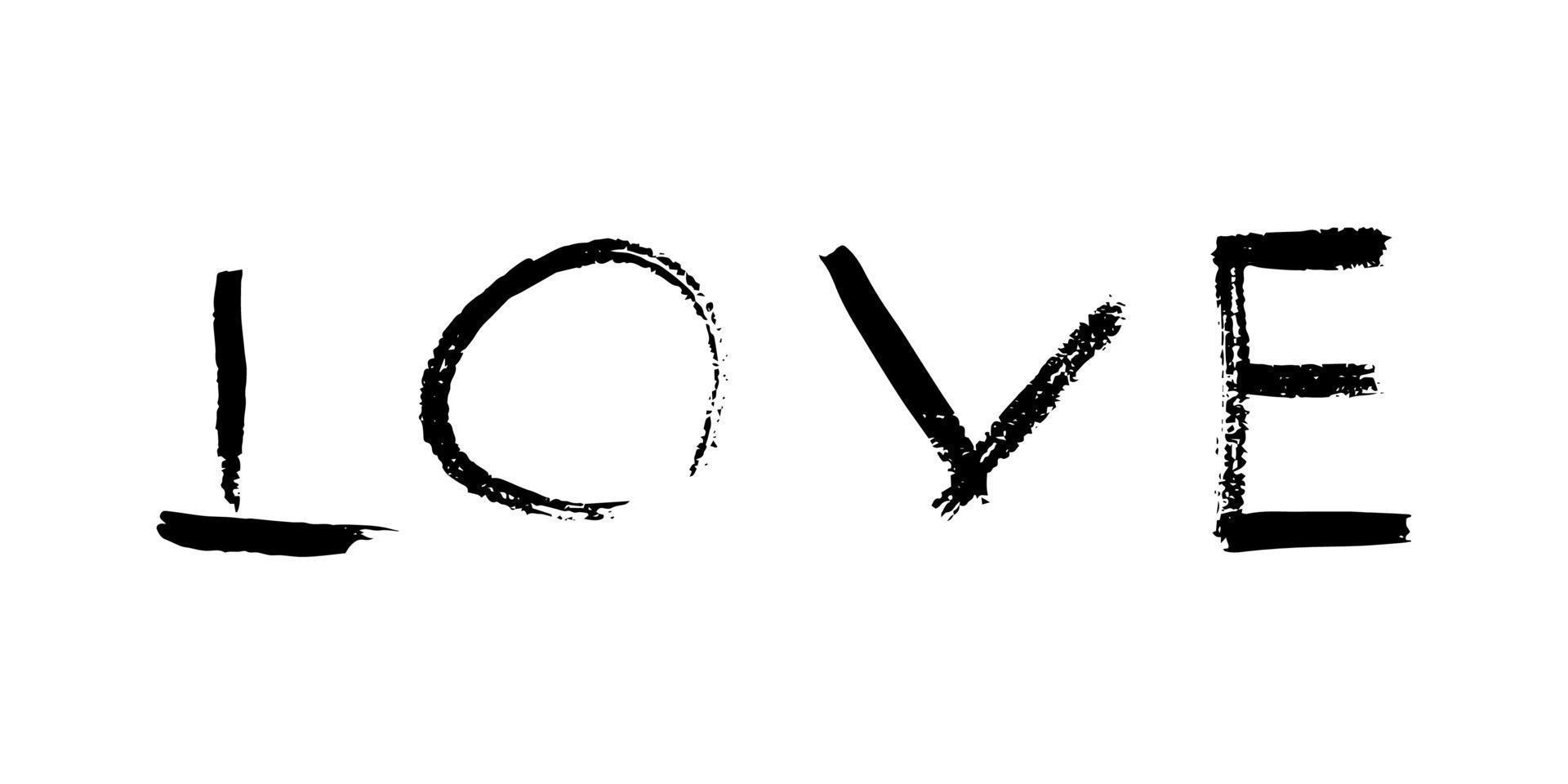 Schriftzug Liebe. handschriftliche schwarze Inschrift Liebe auf weißem Hintergrund. Vektor-Illustration vektor
