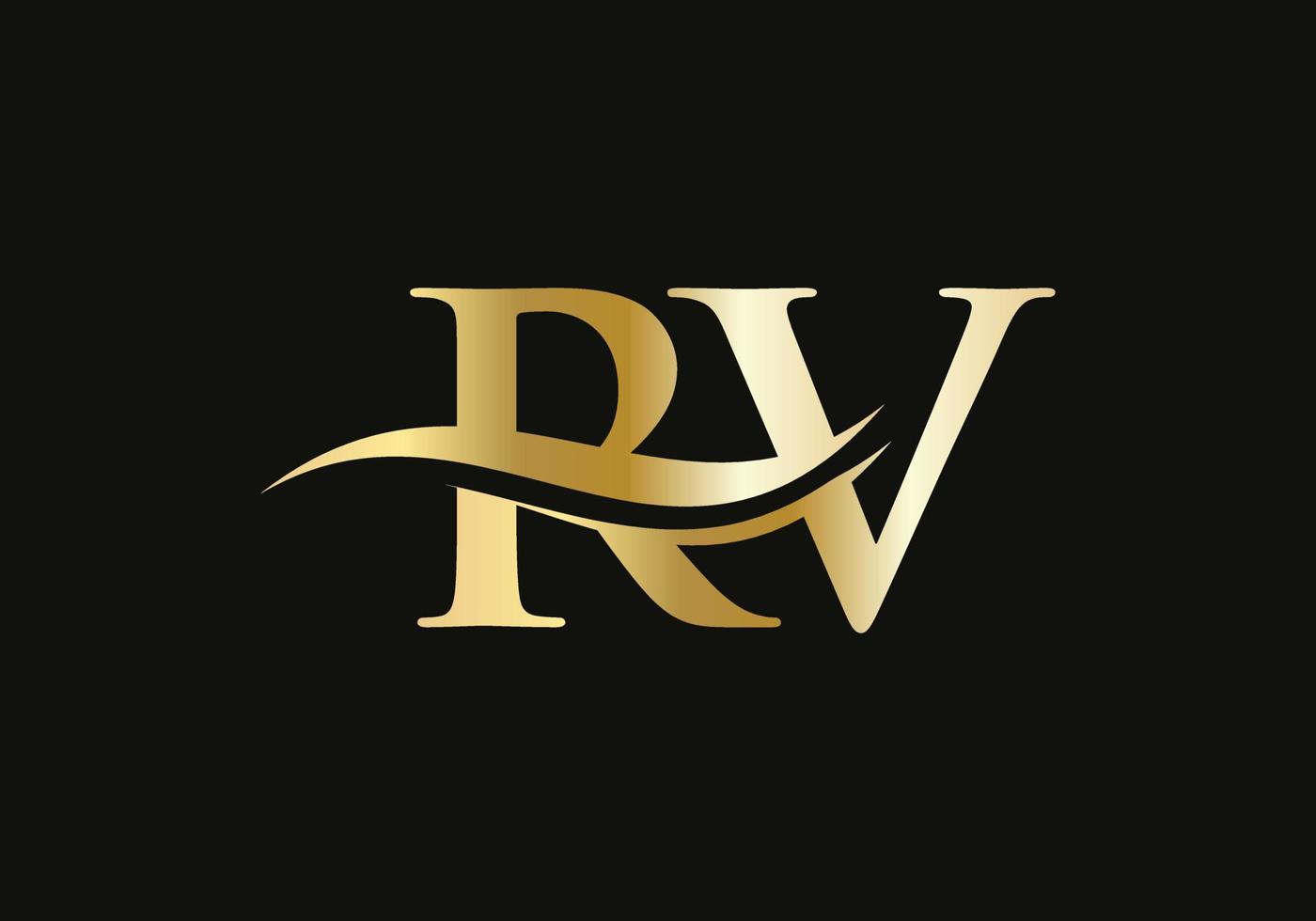 modern rv logotyp för lyx varumärke. första rv brev företag logotyp design vektor