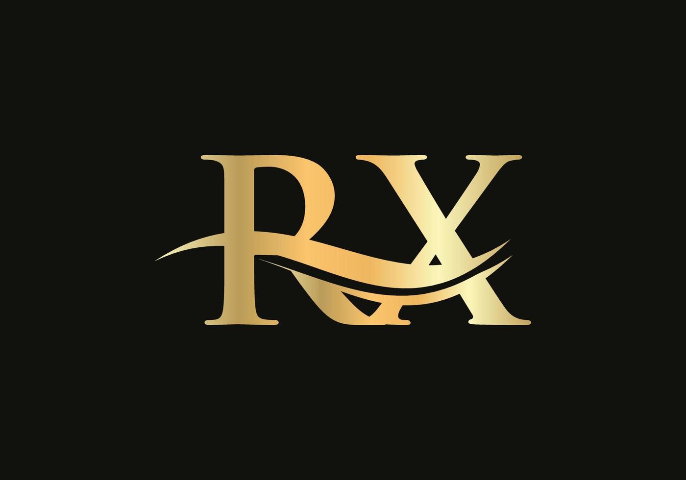 rx verknüpftes Logo für Geschäfts- und Firmenidentität. kreativer brief rx logo vektor