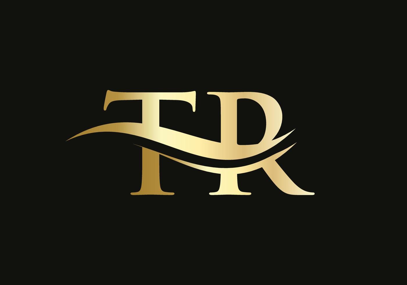 Swoosh-Buchstabe tr Logo-Design für Geschäfts- und Firmenidentität. wasserwellen-tr-logo mit modernem trend vektor