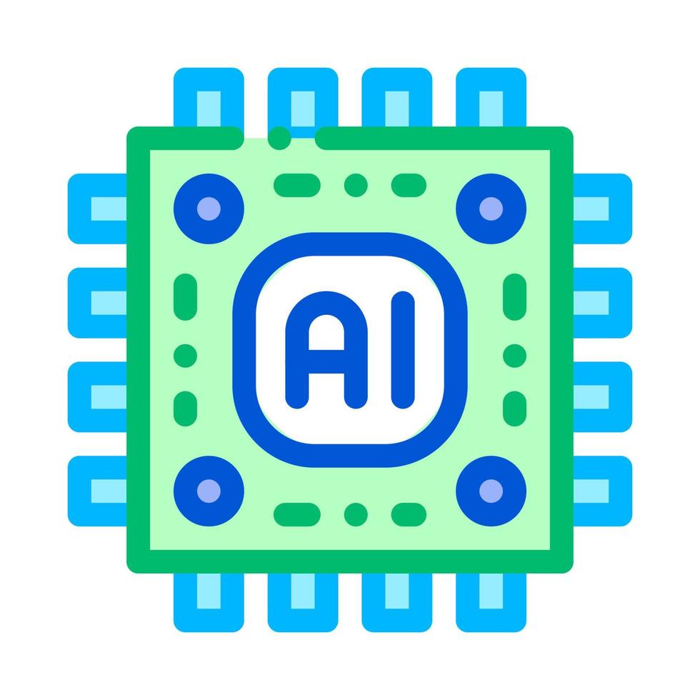 artificiell intelligens mikrochip vektor tecken ikon