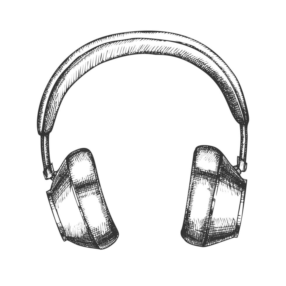 Hipster Zubehör drahtlose Kopfhörer Tintenvektor vektor