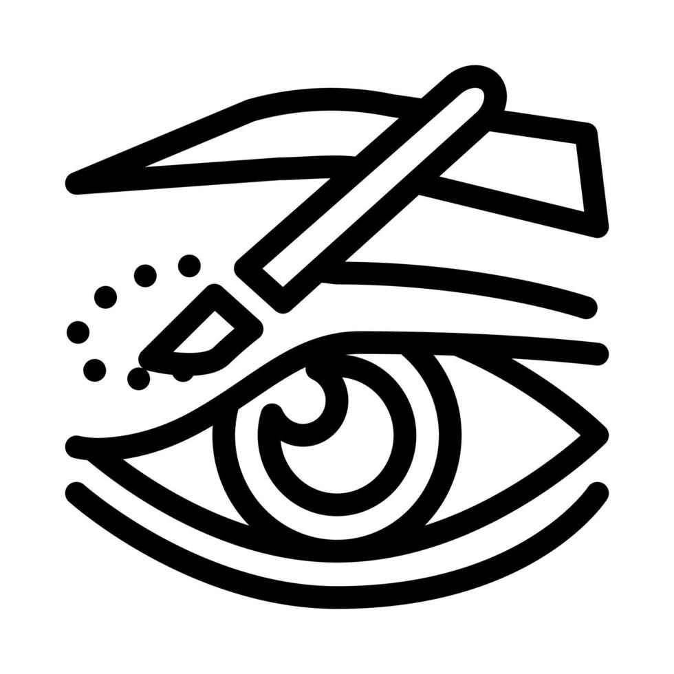 Augenlidchirurgie Einschnitt Symbol Vektor Umriss Illustration