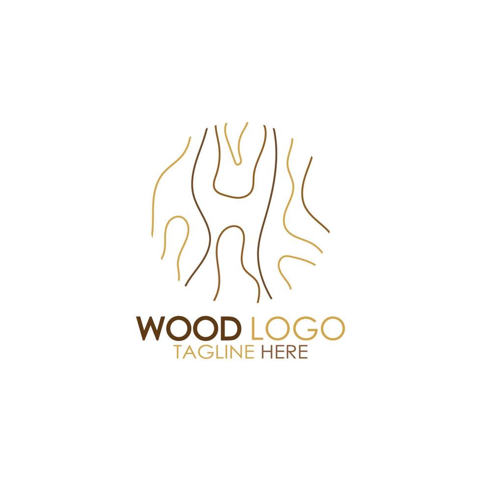 Holz Logo Vorlage Symbol Illustration Design Vektor, verwendet für Holzfabriken, Holzplantagen, Holzverarbeitung, Holzmöbel, Holzlager mit einem modernen minimalistischen Konzept vektor