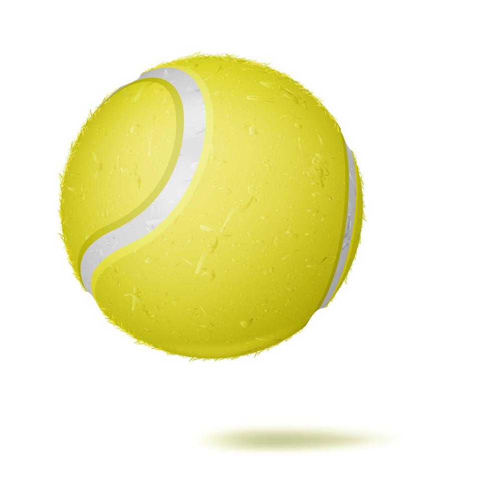 3d tennis boll vektor. klassisk gul boll. illustration vektor