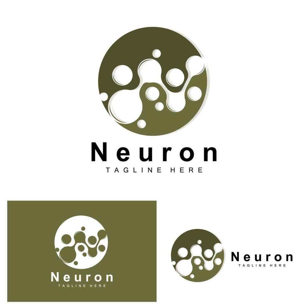 neuron logo design vektor nervenzelle illustration molekulare dna gesundheitsmarke