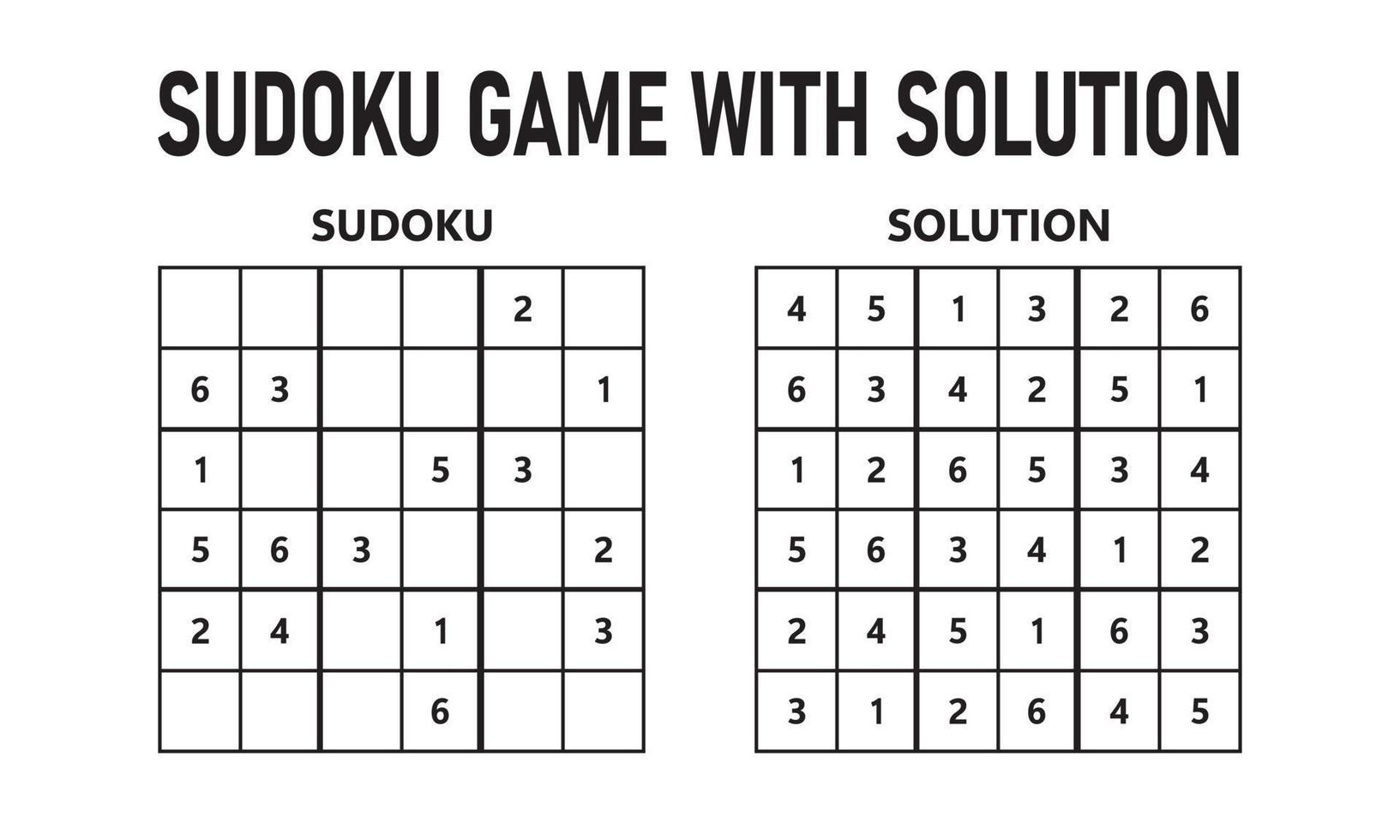 sudoku spel med lösning. sudoku pussel spel med tal. kan vara Begagnade som ett pedagogisk spel. logik pussel för barn eller fritid spel för vuxna. vektor