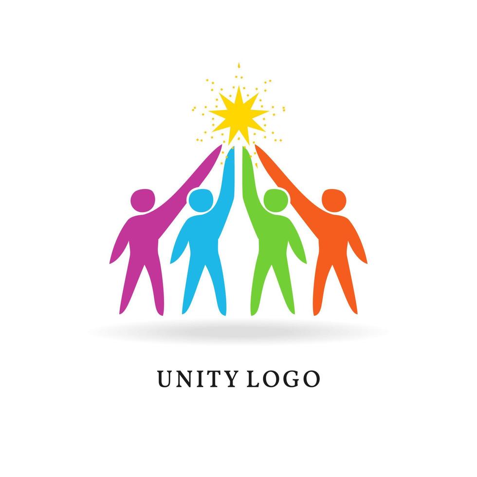 enhet logotyp. samhörighet och gemenskap design, social förbindelse ikon, logotyp mall enhet av människor. union logotyp vektor mall