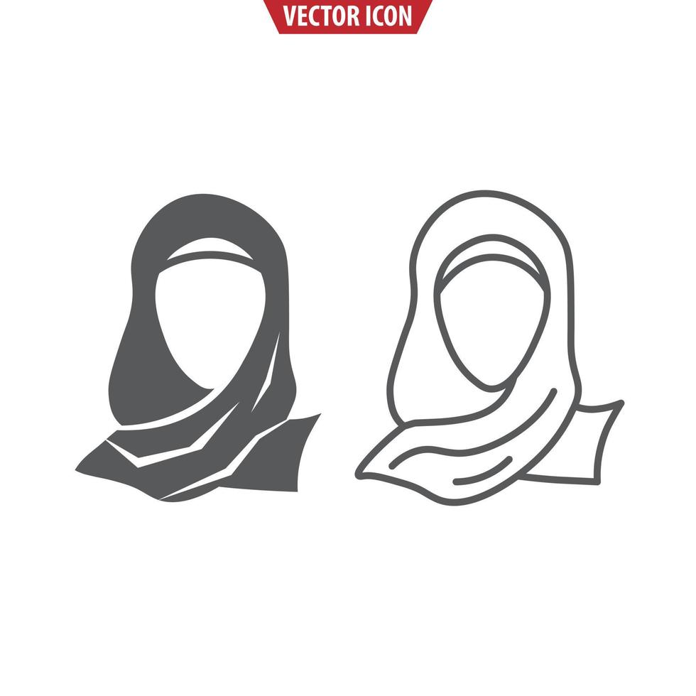 muslimische Frau. Hijab Frau flach und Liniensymbol. isolierte Vektorillustration auf weißem Hintergrund. vektor