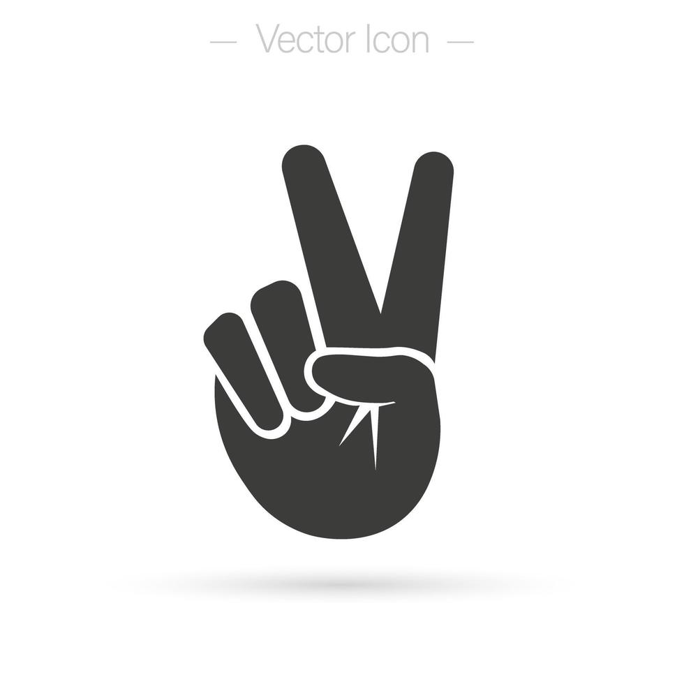 seger eller fred hand gest v tecken, isolerat vektor illustration. Framgång, vinnare begrepp ikon.