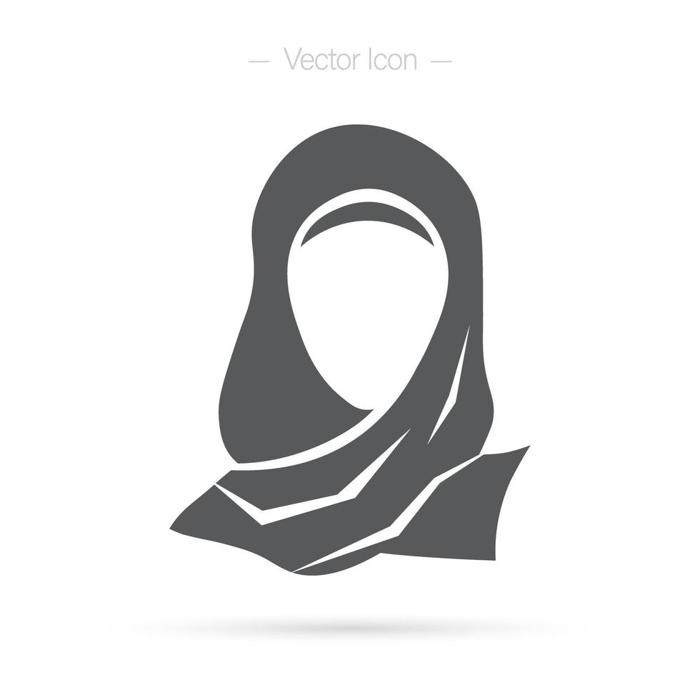 muslim kvinna. hijab kvinna platt och linje ikon. isolerat vektor illustration på vit bakgrund.