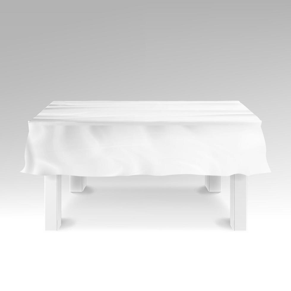 bordsduk vektor. realistisk tömma rektangulär tabell isolerat på vit. vektor