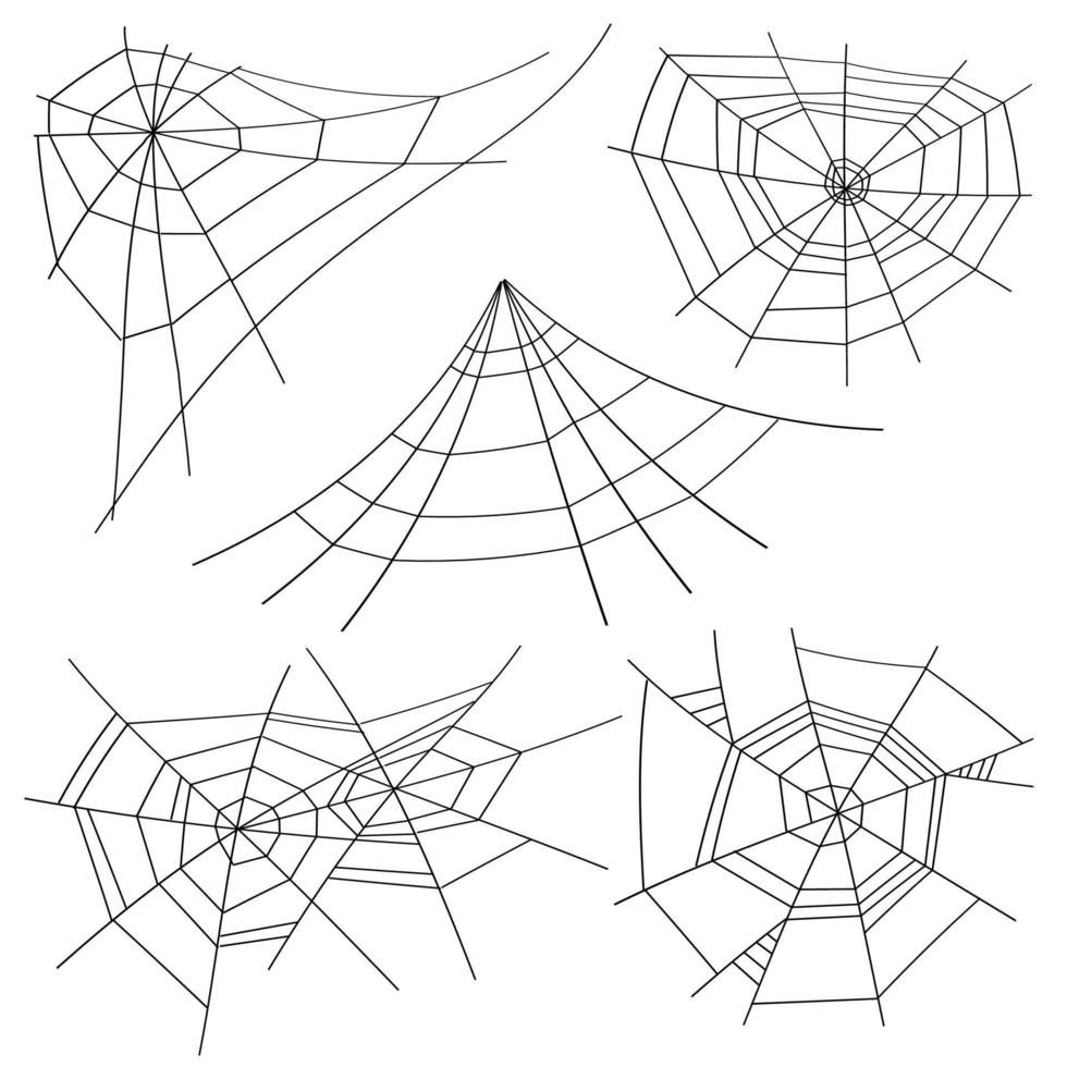 halloween Spindel webb uppsättning vektor. isolerat. för halloween design vektor