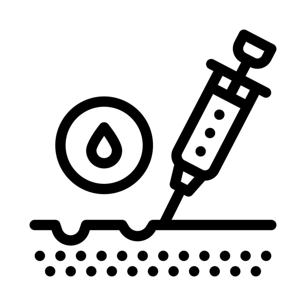 subkutane Injektion zur Verjüngung Symbol Vektor Umriss Illustration