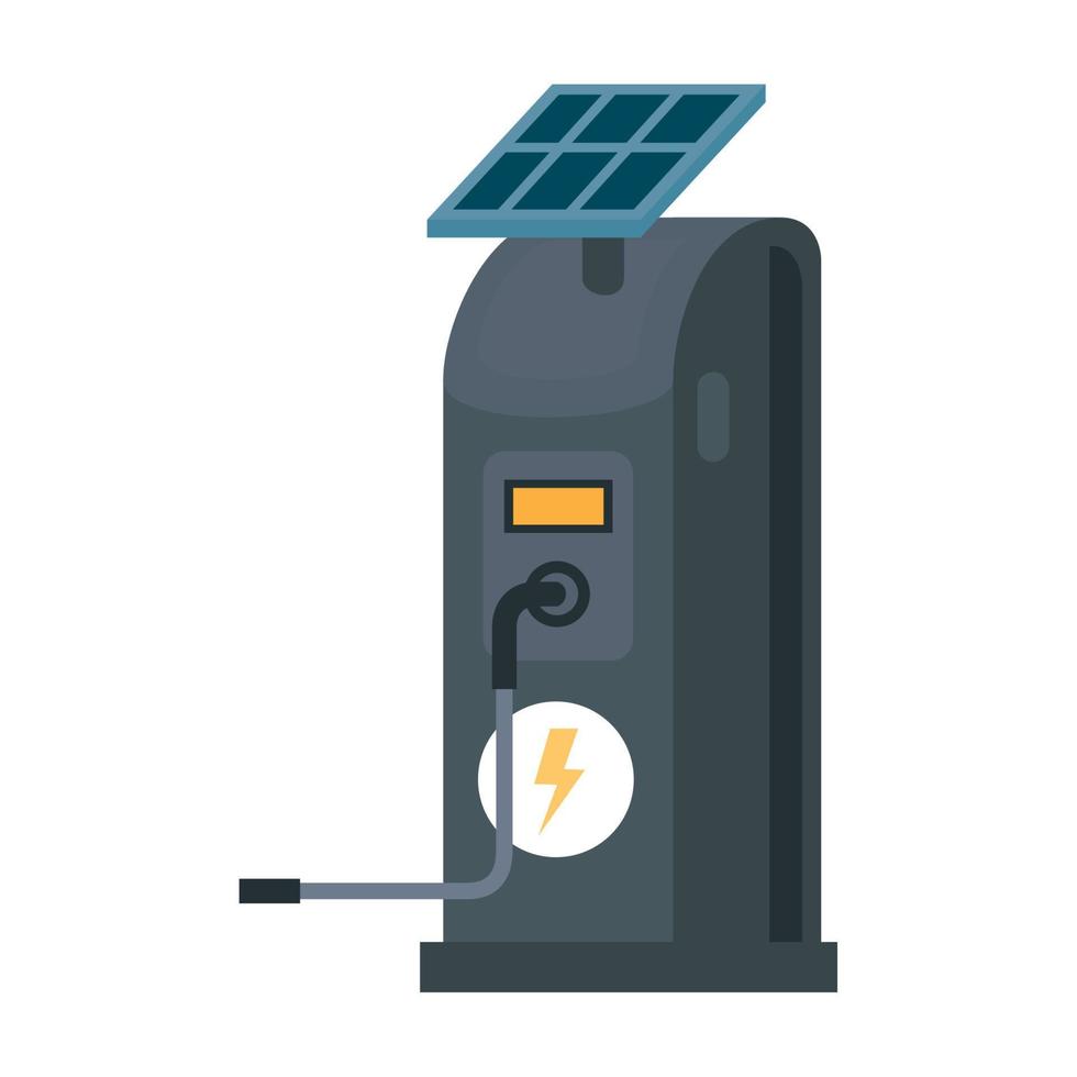 eco elektrisk station med sol- panel vektor design