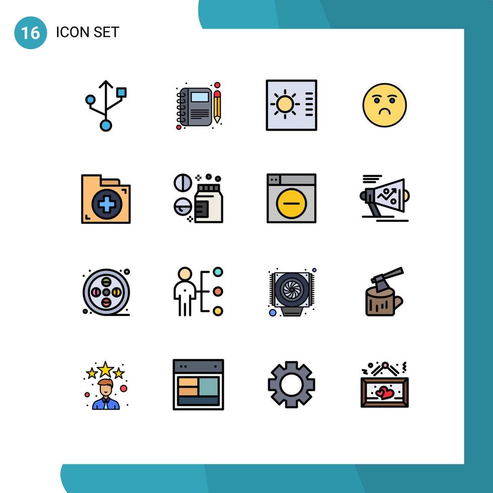 Stock-Vektor-Icon-Pack mit 16 Zeilenzeichen und Symbolen für die erste Taschenmesserhilfe, die sich editierbare kreative Vektordesign-Elemente anfühlt vektor