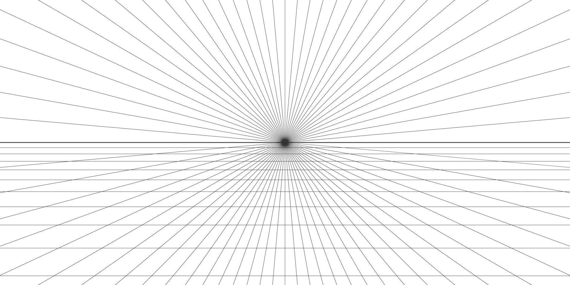 Ein-Punkt-Perspektive-Gitterhintergrund. abstrakte gitterlinie hintergrund. Perspektivische Mesh-Vorlage zeichnen. Vektor-Illustration isoliert auf weißem Hintergrund vektor