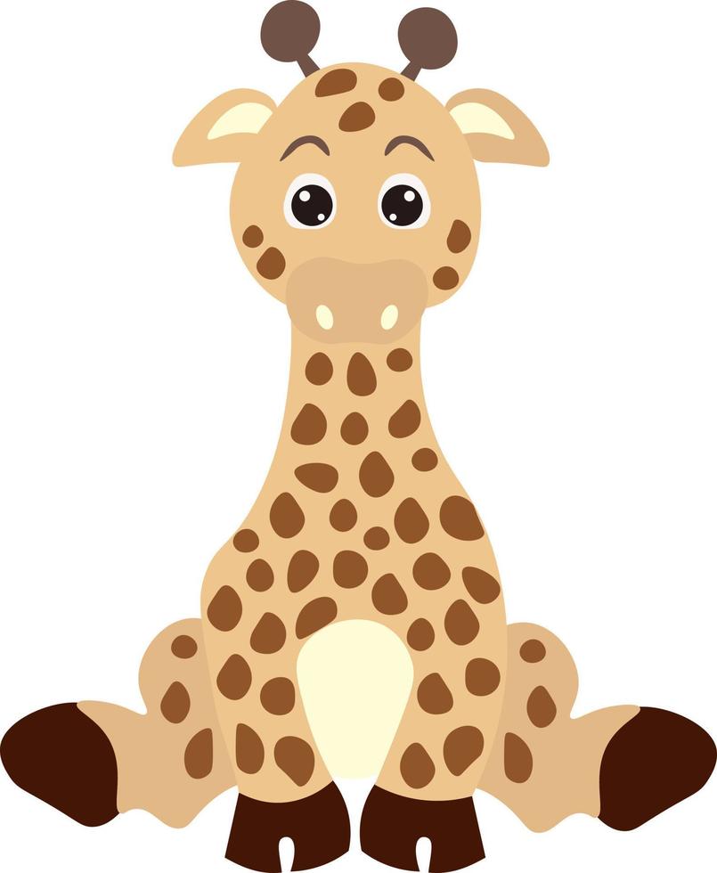 söt tecknad serie giraff. vektor illustration isolerat på vit bakgrund