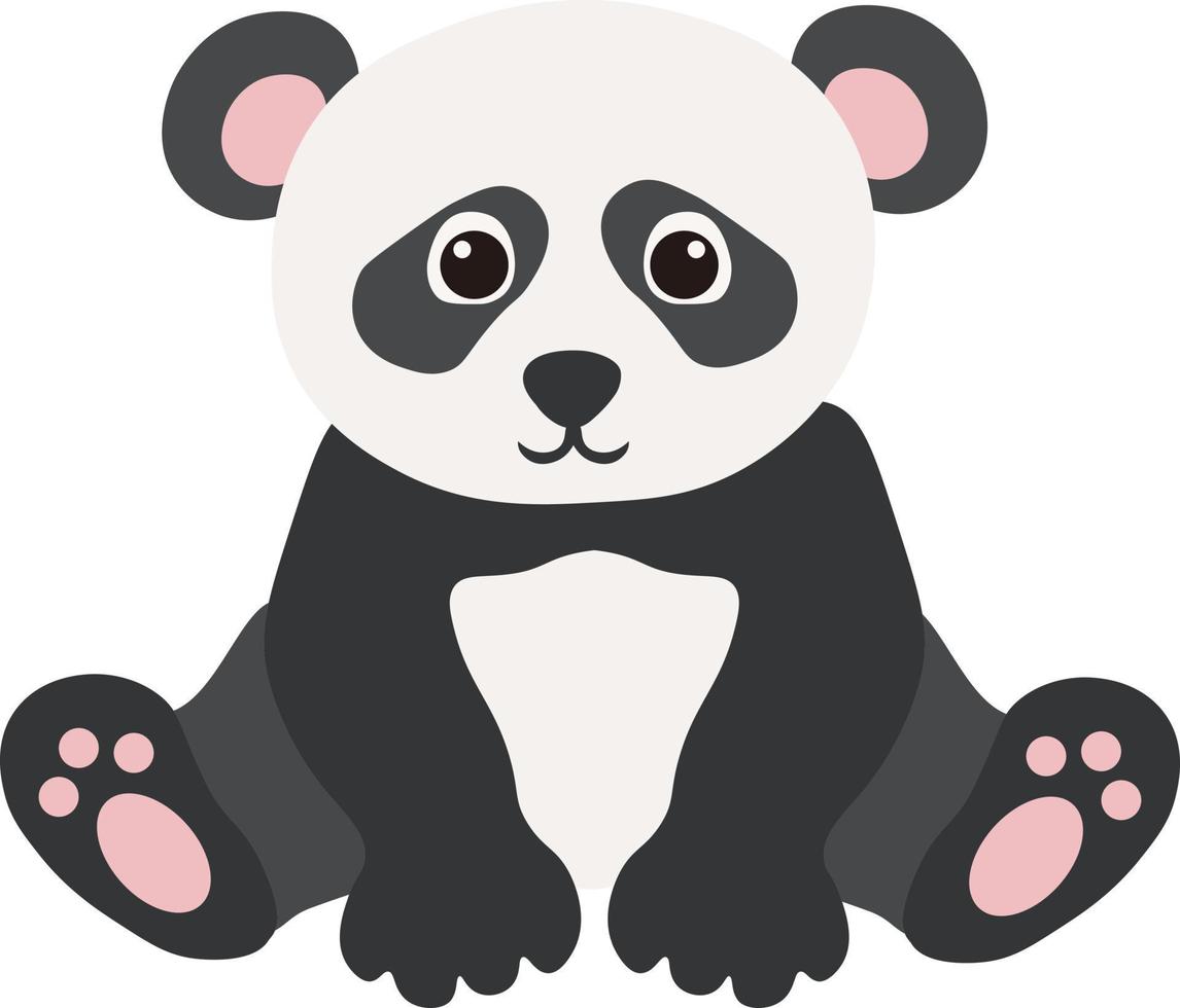 söt tecknad serie panda. vektor illustration isolerat på vit bakgrund