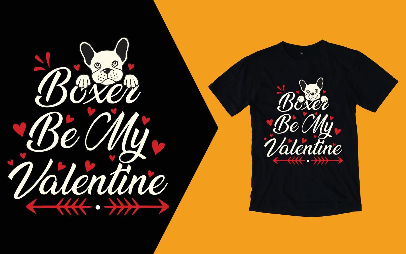 Boxer ist mein Valentinstag-T-Shirt, Boxer-Valentinstag-T-Shirt vektor