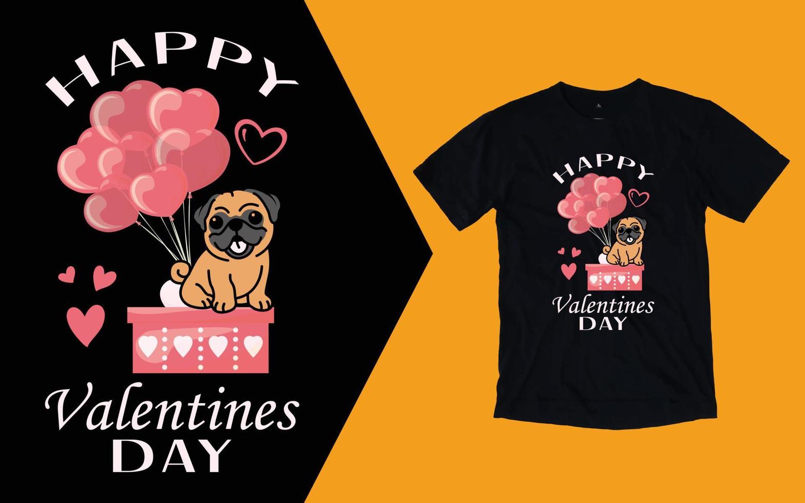 Happy Valentinstag T-Shirt, Mops Valentinstag T-Shirt vektor