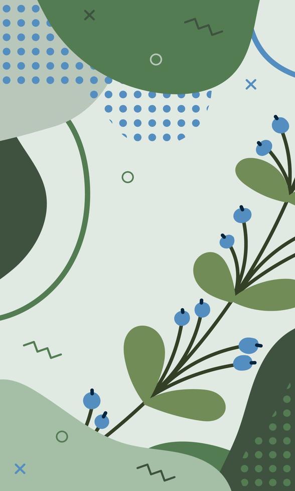 Botanisches Poster mit Beeren und Blättern. organische Formen und Texturen. Vektor von Beeren. Vektor-Illustration