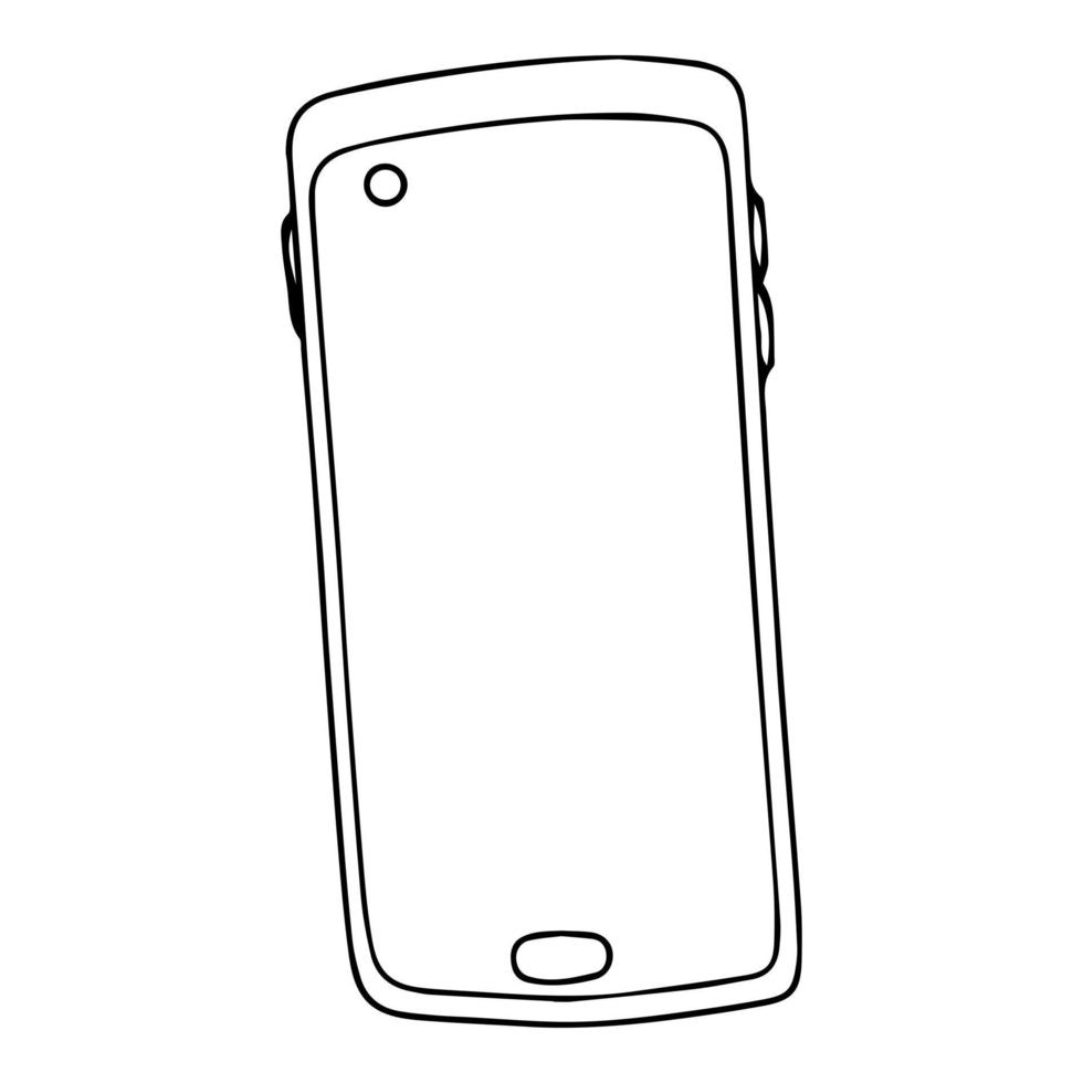 Vektor-Doodle-Illustration eines Smartphones, Telefonsymbol vektor