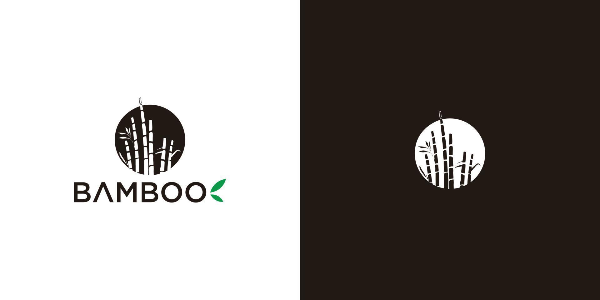 minimalistisches Lineart-Bambusbaum-Logo-Symbol vektor