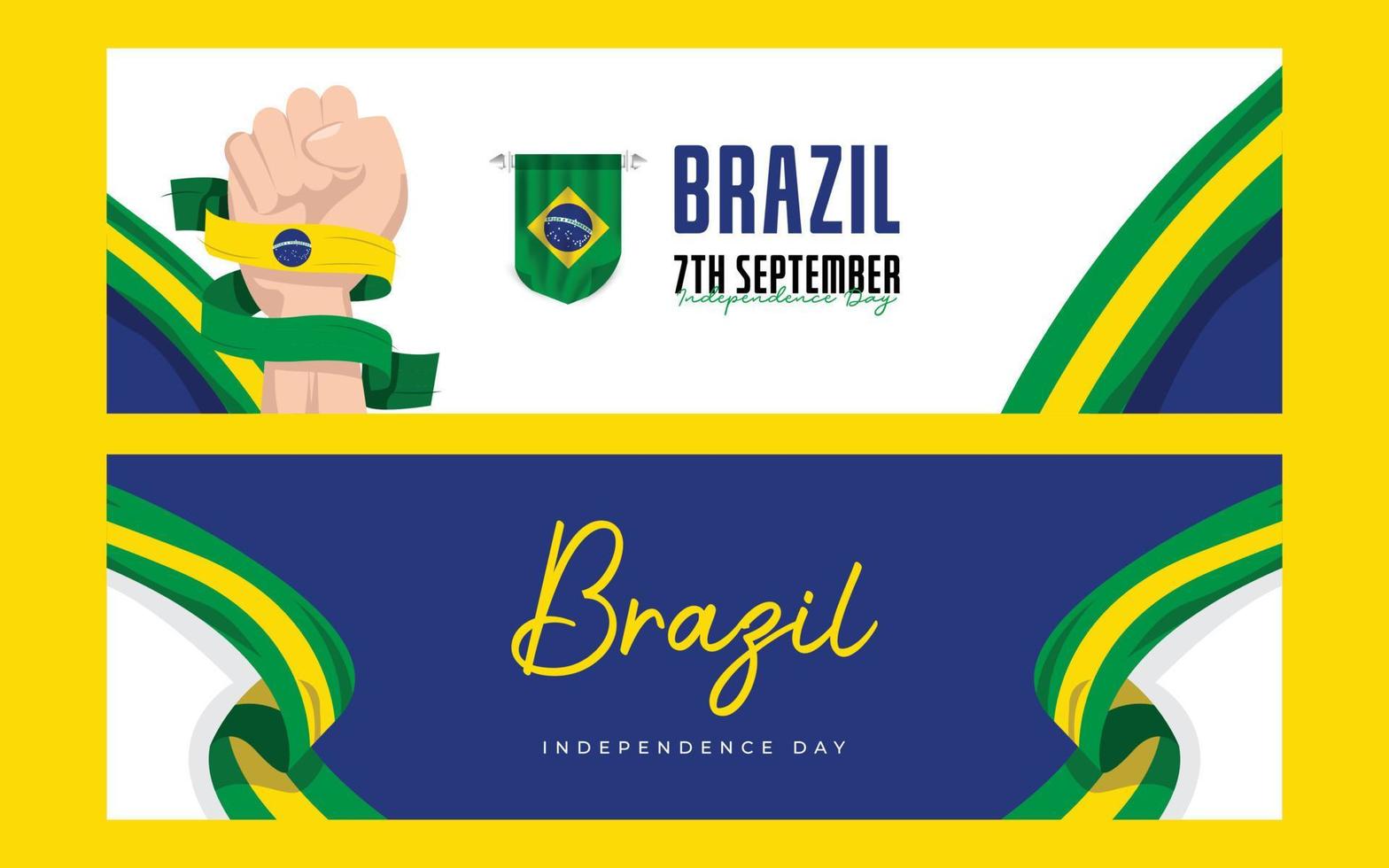 Brasilien oberoende dag baner design mall vektor