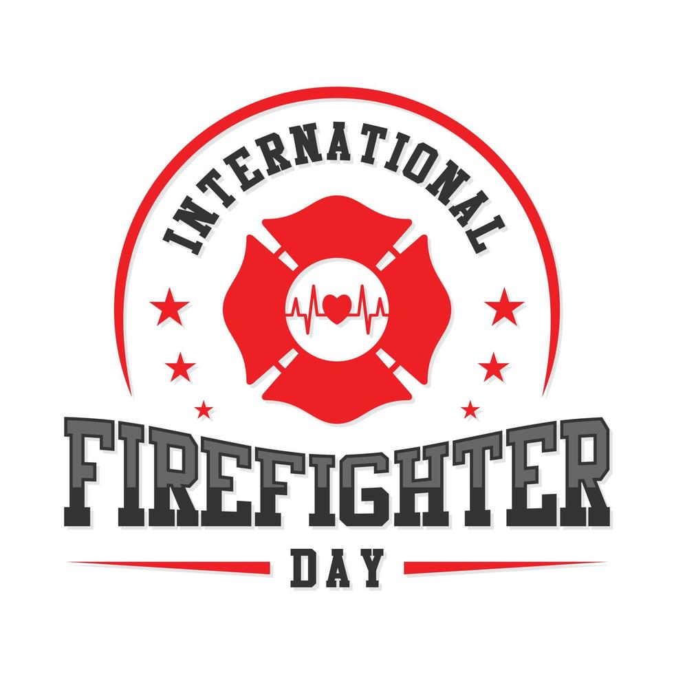 internationales feuerwehrtags-emblem-design vektor