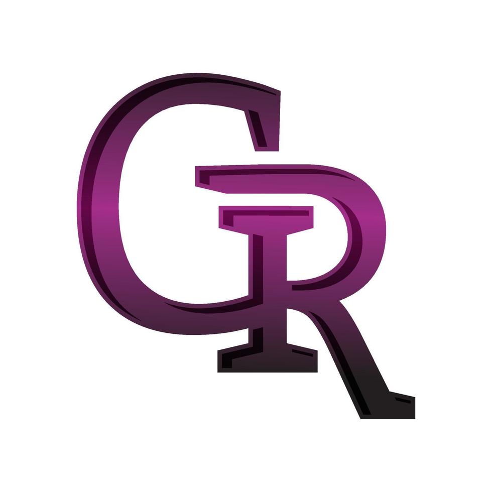 cr oder gr Brief Logo Vorlage Vektordesign vektor