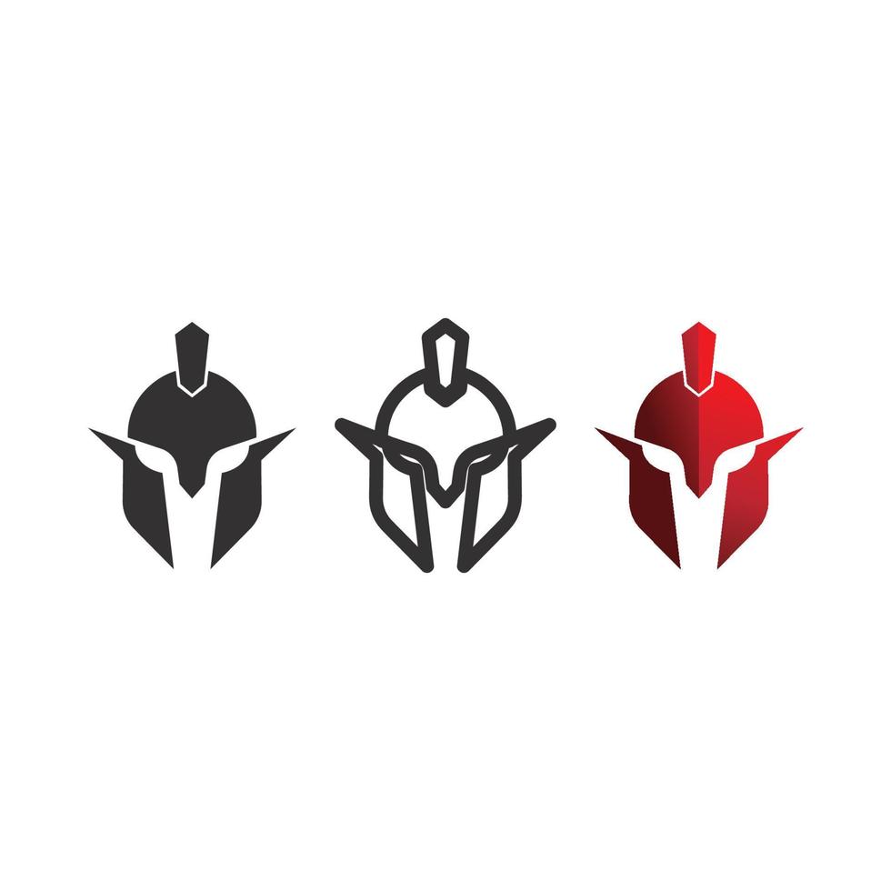 spartanische und Gladiator-Helm-Logo-Icon-Designs Vektor-Set vektor