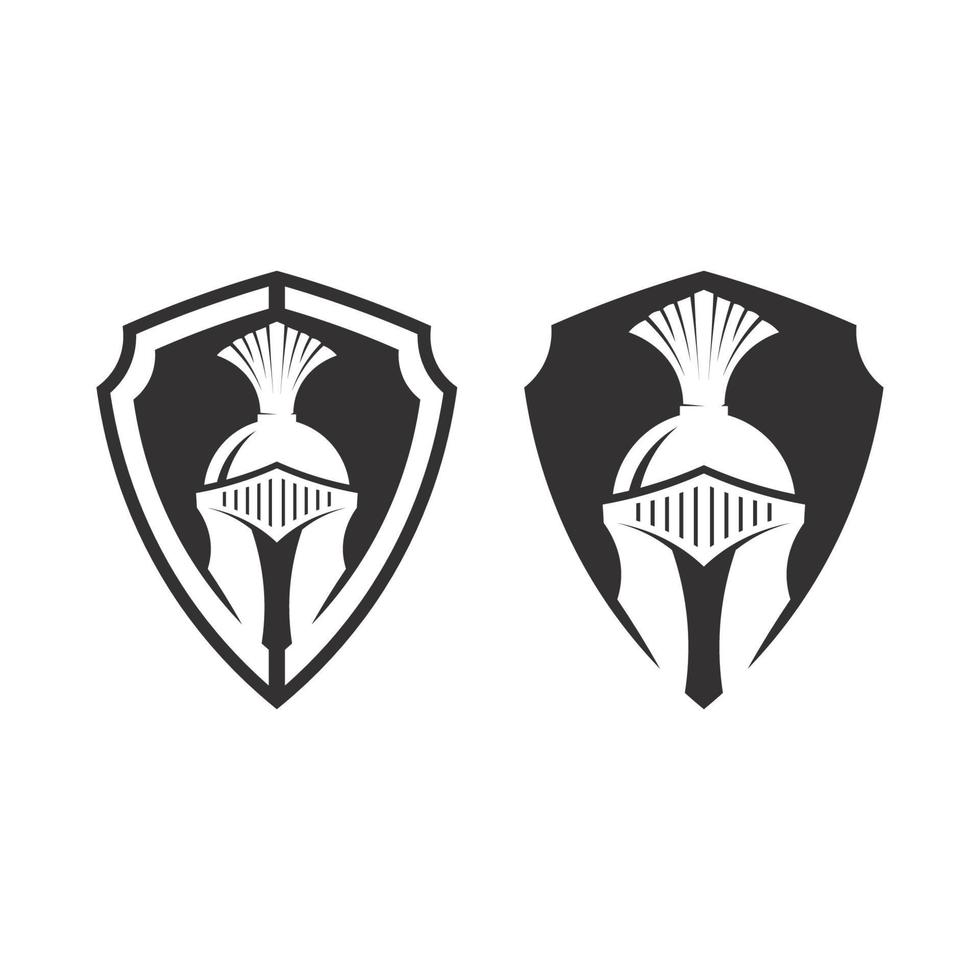 spartanische und Gladiator-Helm-Logo-Icon-Designs Vektor-Set vektor