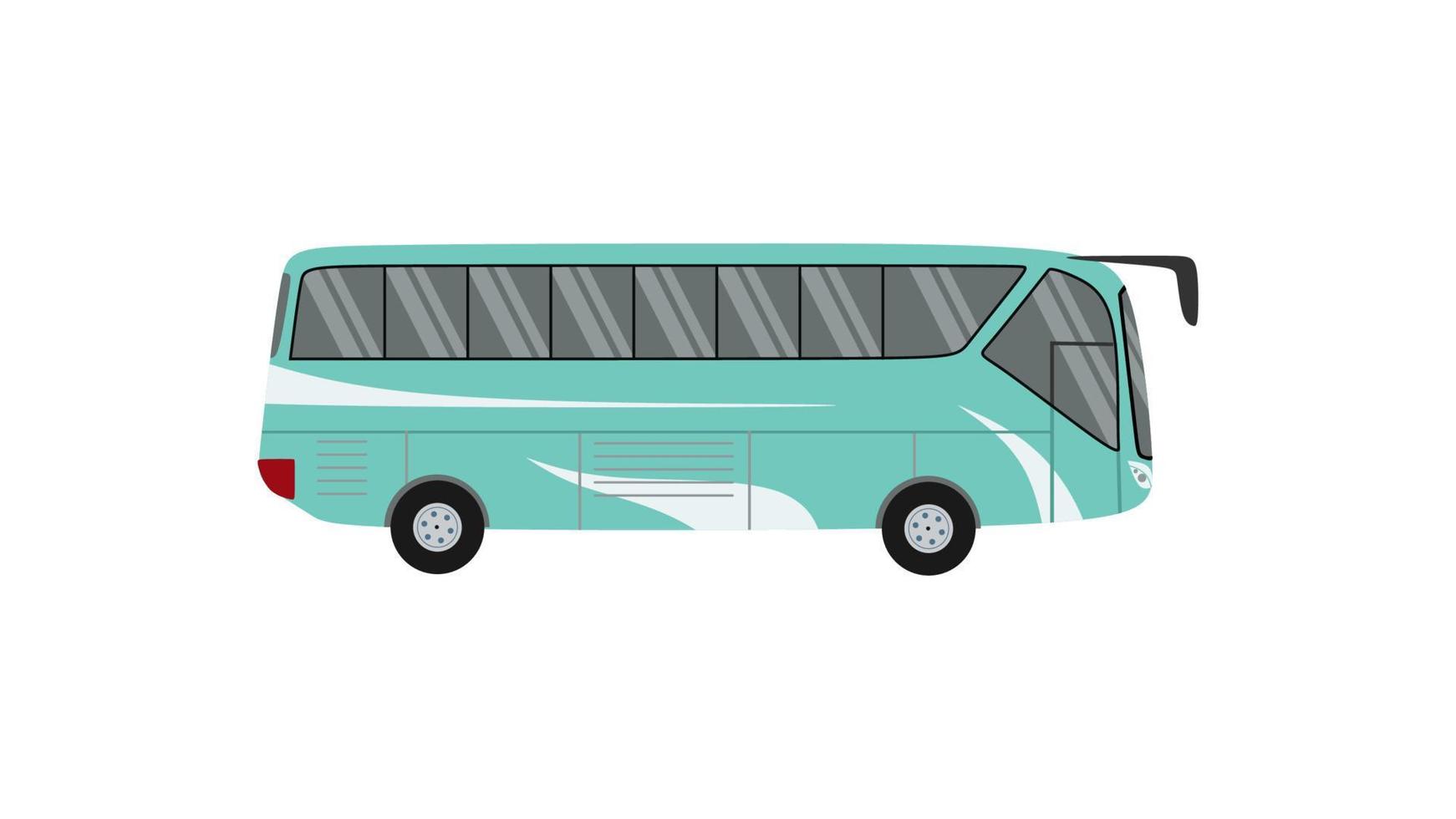 stor blå buss isolerat på vit bakgrund. vektor