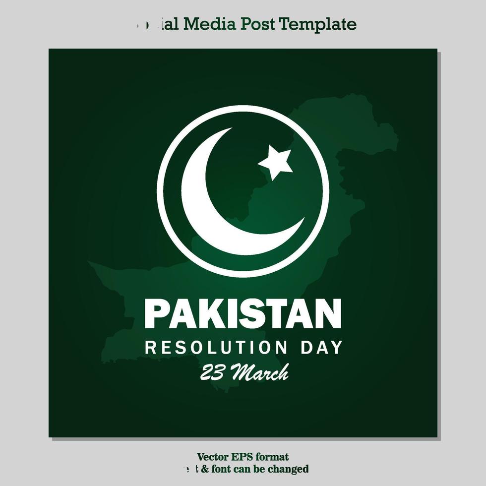 Pakistan Resolution Day 23. März Poster Banner Post Vorlage modernes kreatives Vektorillustrationsdesign vektor