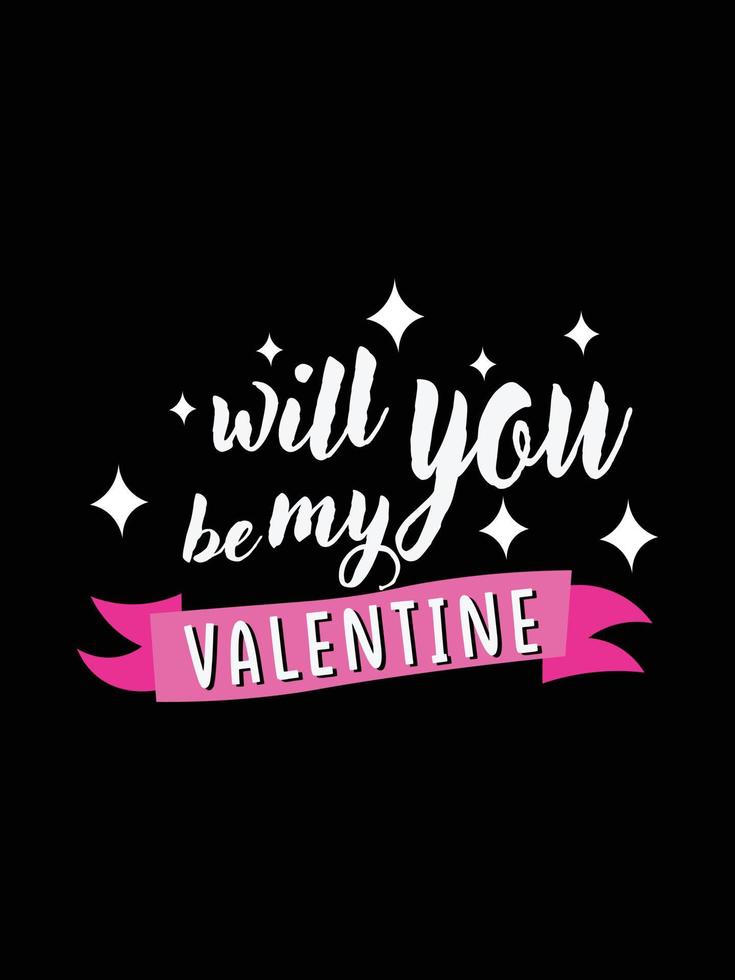 valentine typografie niedliches hochzeitsbeschriftungs-t-shirt-design vektor